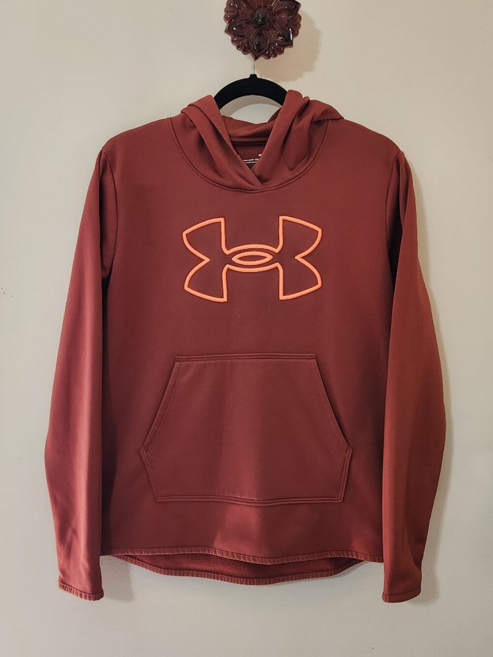 Under Armour Women's Red Armour Fleece Big Logo Hoodie Sweatshirt. Size M